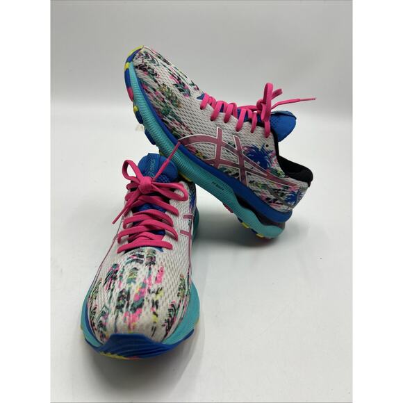 Asics Shoes - Asics Gel Nimbus 24 Women's Size 9.5 Tropical White Pink Running Sneakers Shoes
